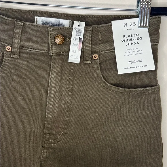 NWT Madewell 25 Flared Wide-Leg Crop Jeans - Picture 7 of 10
